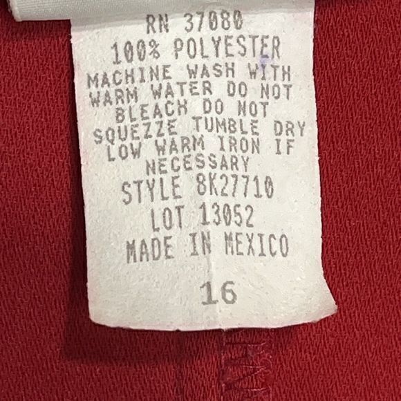 Studio C Vintage Classic Collection Red Long Sleeve Button Up Blouse Size 16 - Picture 5 of 6
